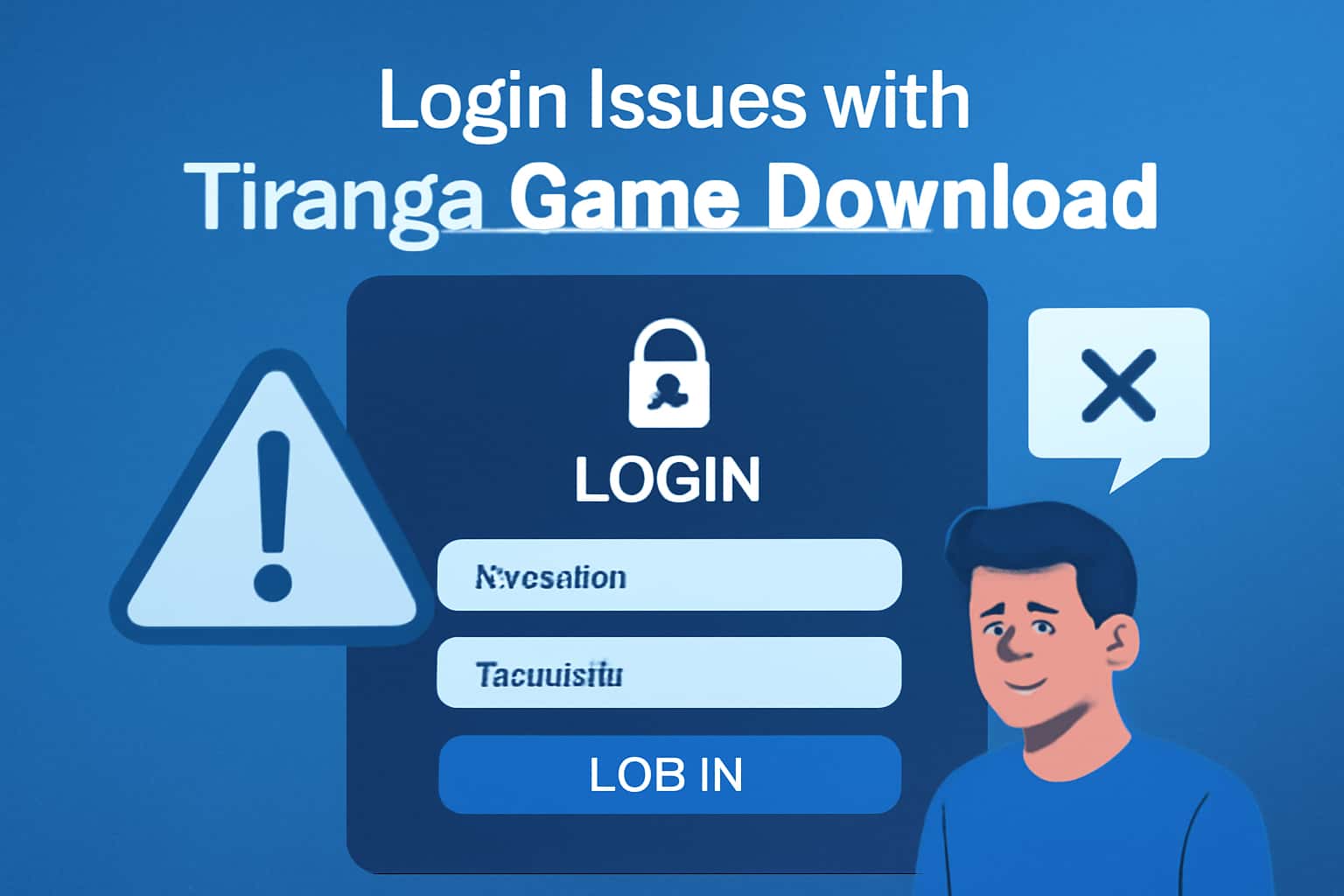 A futuristic visual representation of login issues related to the Tiranga Game Download.