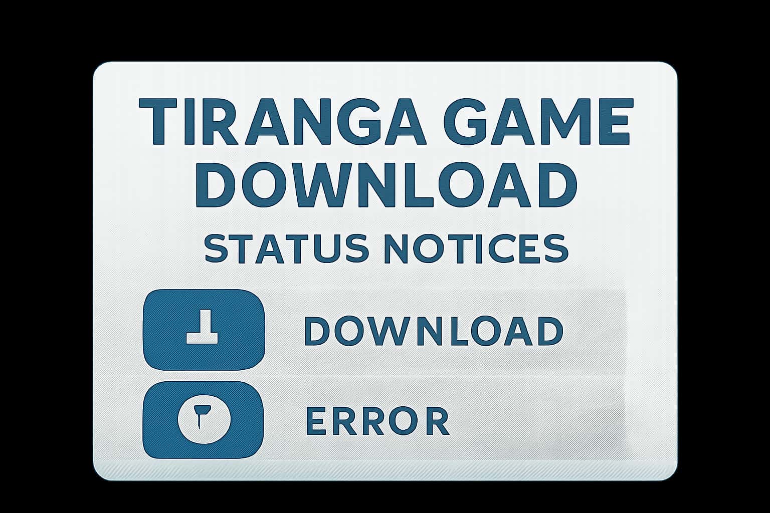 Informational scene illustrating the Tiranga Game Download Status Notices.