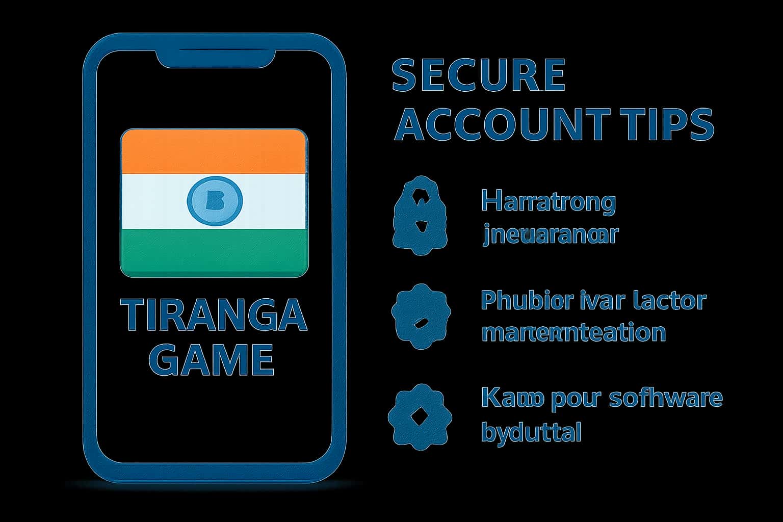 A professional scene illustrating secure account management for the Tiranga Game Download platform.